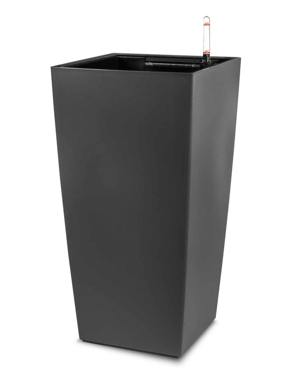 Кашпо Lechuza "Color Cubico Complete slate" (пластик), 22x22xH41 см Серый