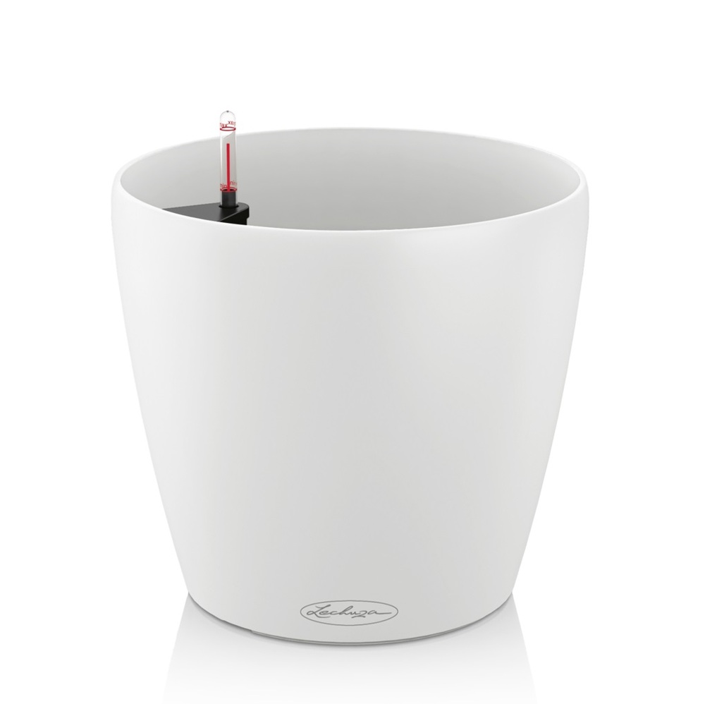 Кашпо Lechuza "Color Classico Complete white" (пластик), D18xH17 см Белый