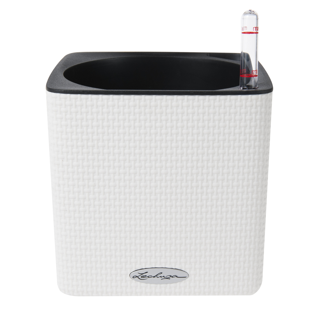 Кашпо Lechuza "Cube Color Complete white" (пластик), 17x17xH16 см Белый