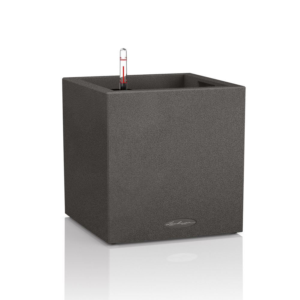 Кашпо Lechuza "Canto Square Complete graphite black" (пластик), 40x40xH40 см Графитовый-черный