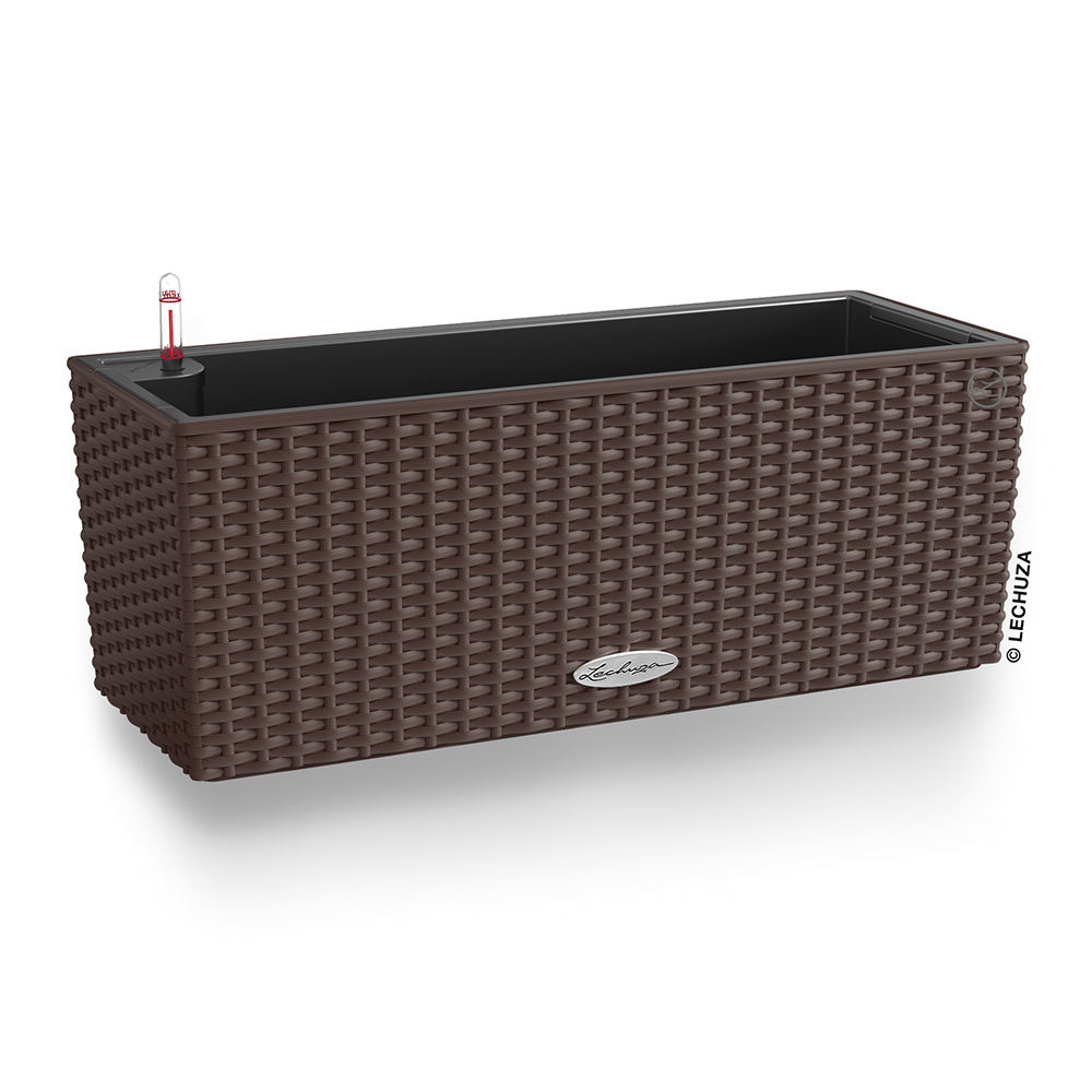 Кашпо Lechuza "Balconera Cottage Complete mocha" (пластик), 50x19xH19 см Коричневый