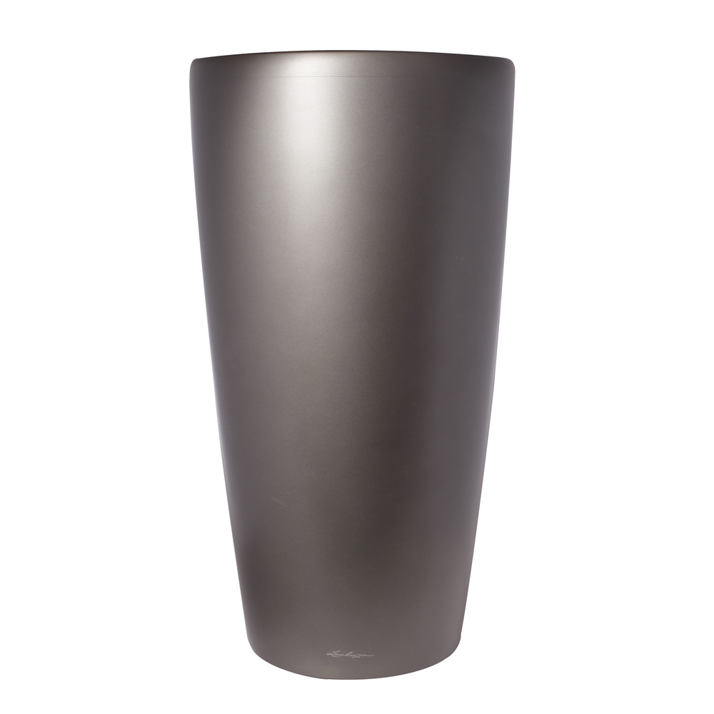 Кашпо Lechuza "Rondo Complete charcoal metallic" (пластик), D40xH75 см Антрацитовый металлик