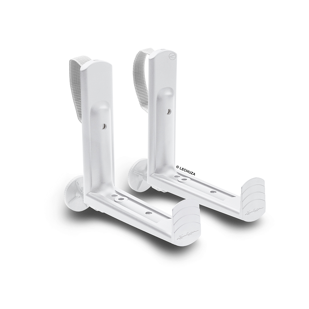 Держатель для балконных ящиков Lechuza (пластик), 18х4,5хH19 см, набор (2 шт) Белый