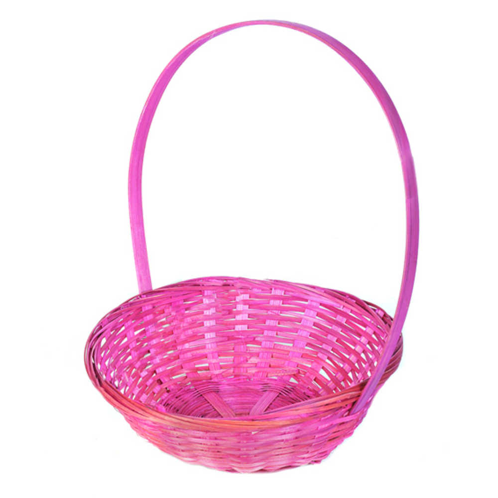 Корзина плетеная (бамбук), D19xH5 см Розовый