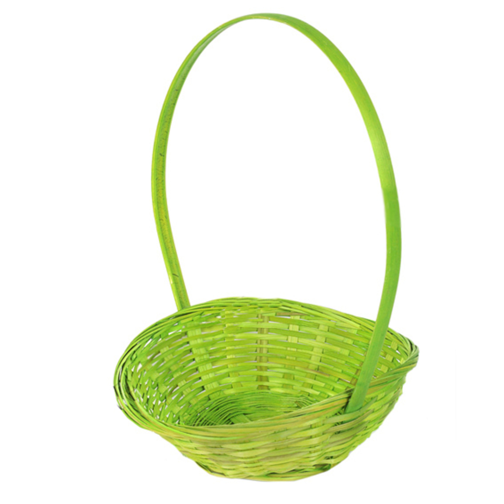 Корзина плетеная (бамбук), D19xH5 см Зеленый