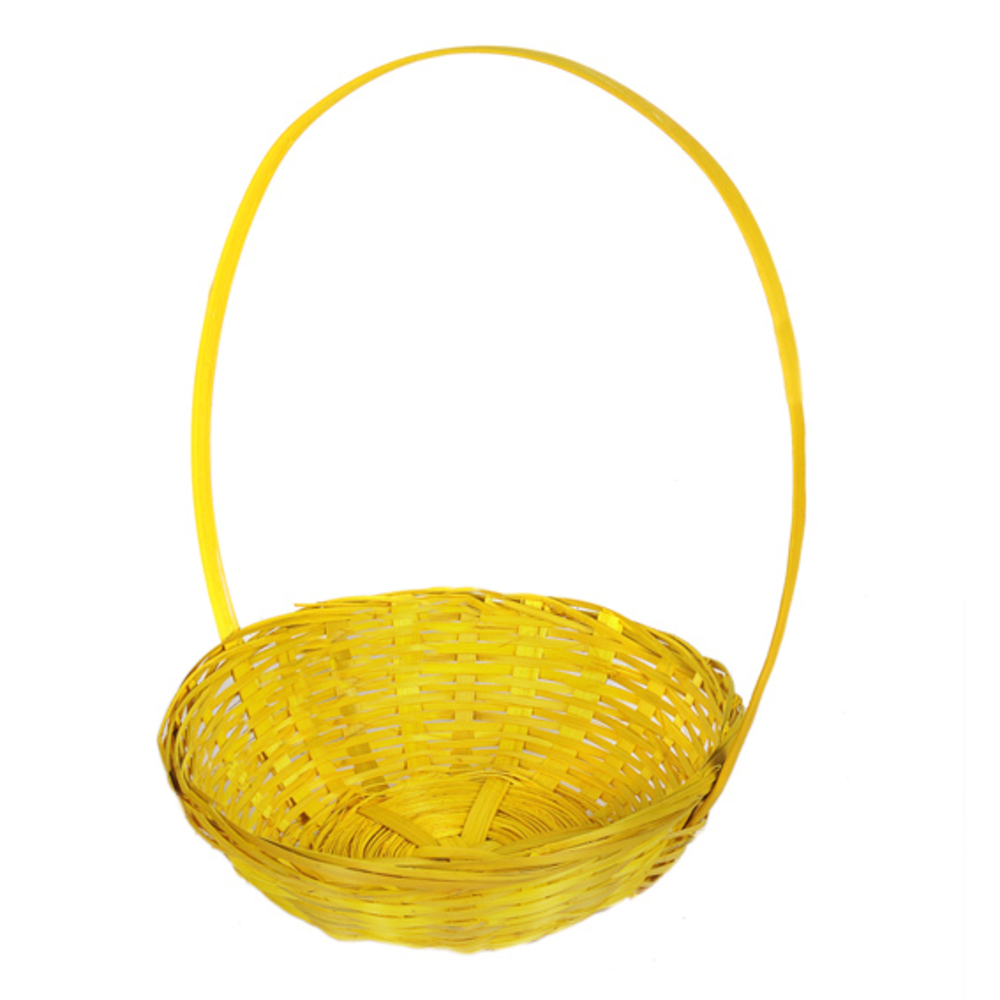 Корзина плетеная (бамбук), D19xH5 см Желтый