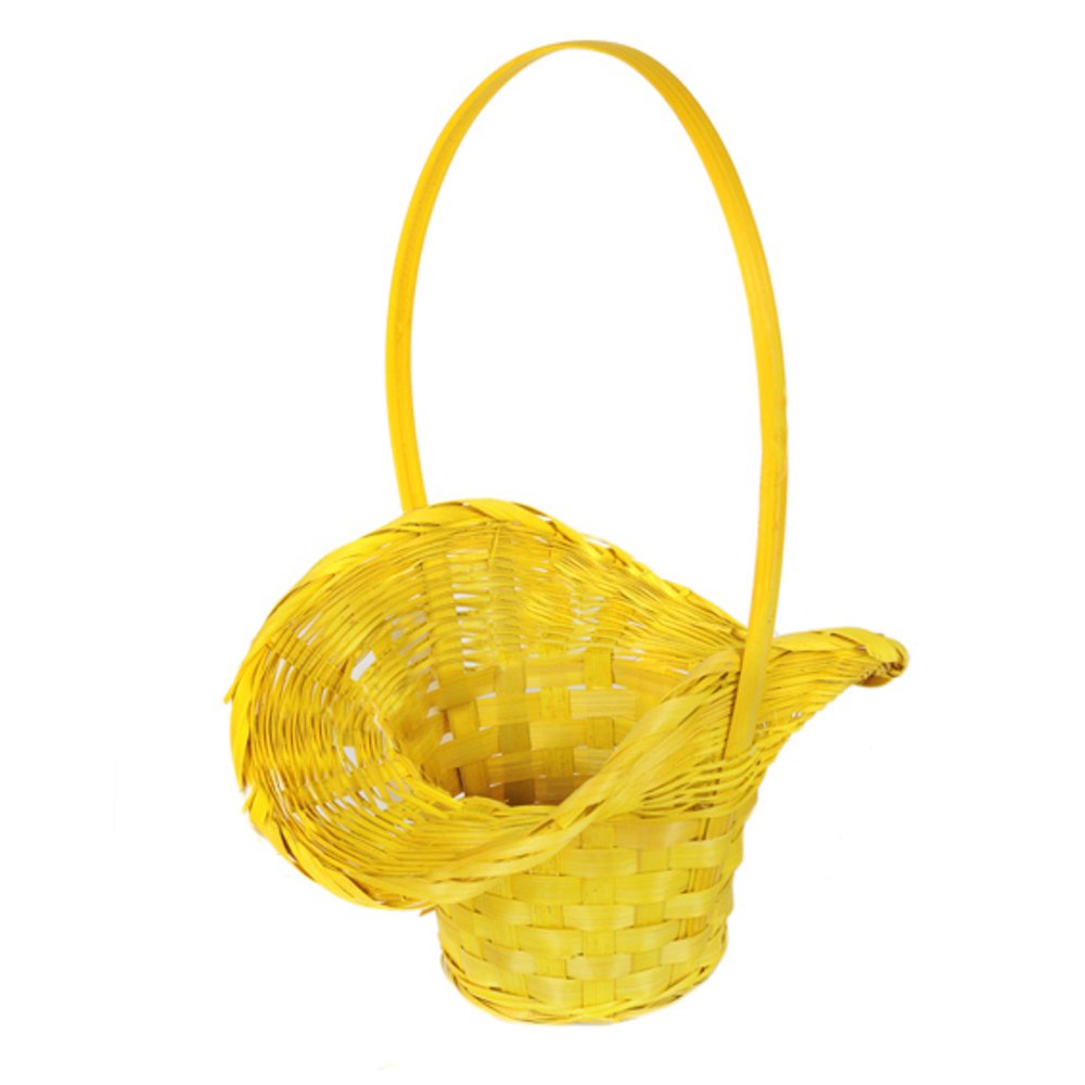 Корзина плетеная "Шляпа" (бамбук), D21xH14/29 см Желтый