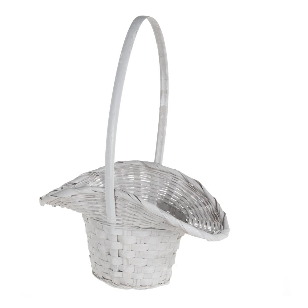 Корзина плетеная "Шляпа" (бамбук), D21xH14/29 см Белый