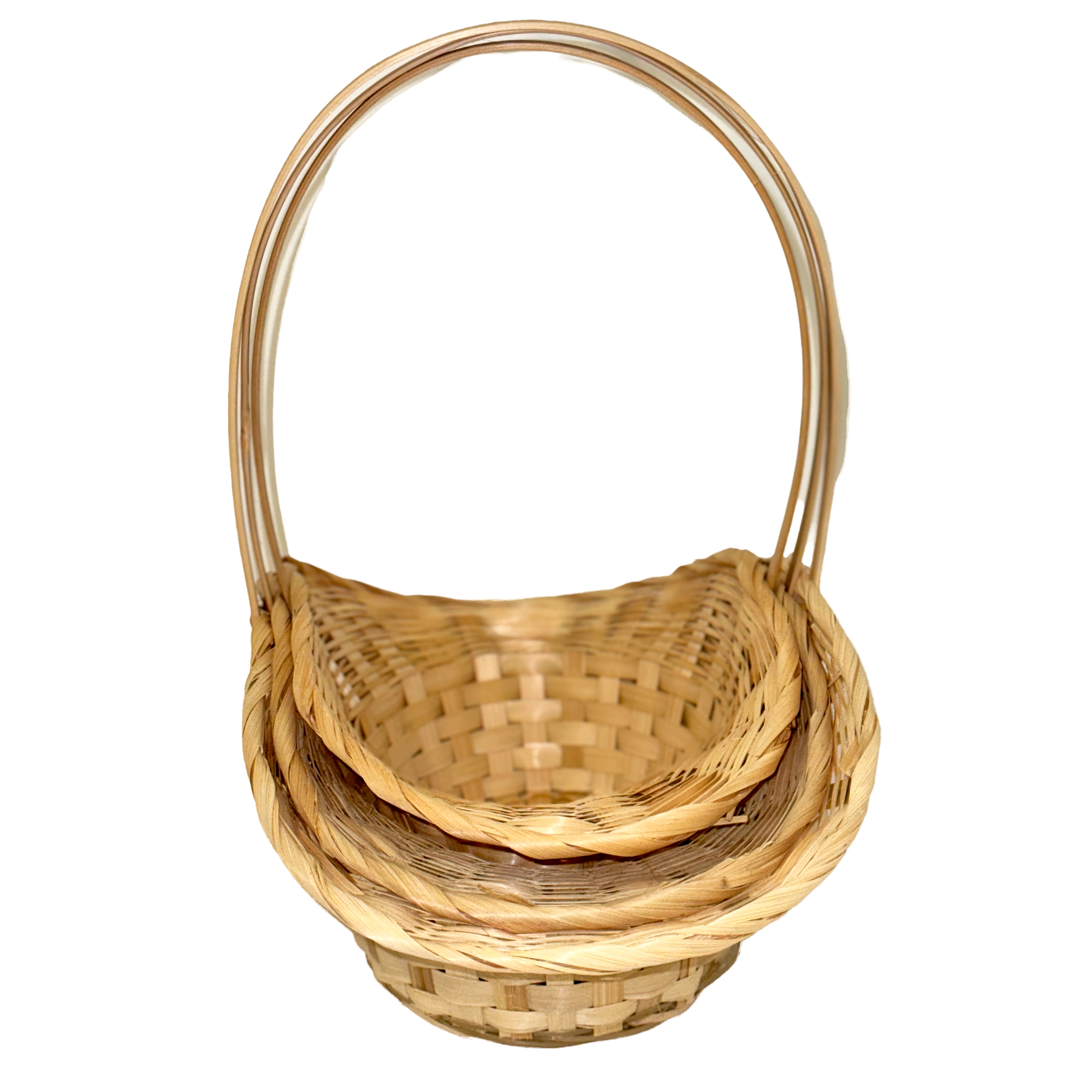 Корзина плетеная "Шляпа" (бамбук), 36x15xH16/39 см - 30x13xH15/36 см, набор (3 шт) Натуральный