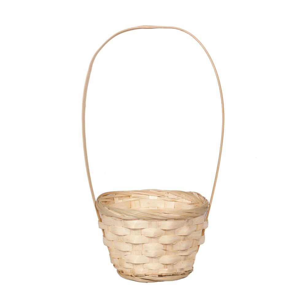 Корзина плетеная (бамбук), D13xH9,5/28 см Натуральный