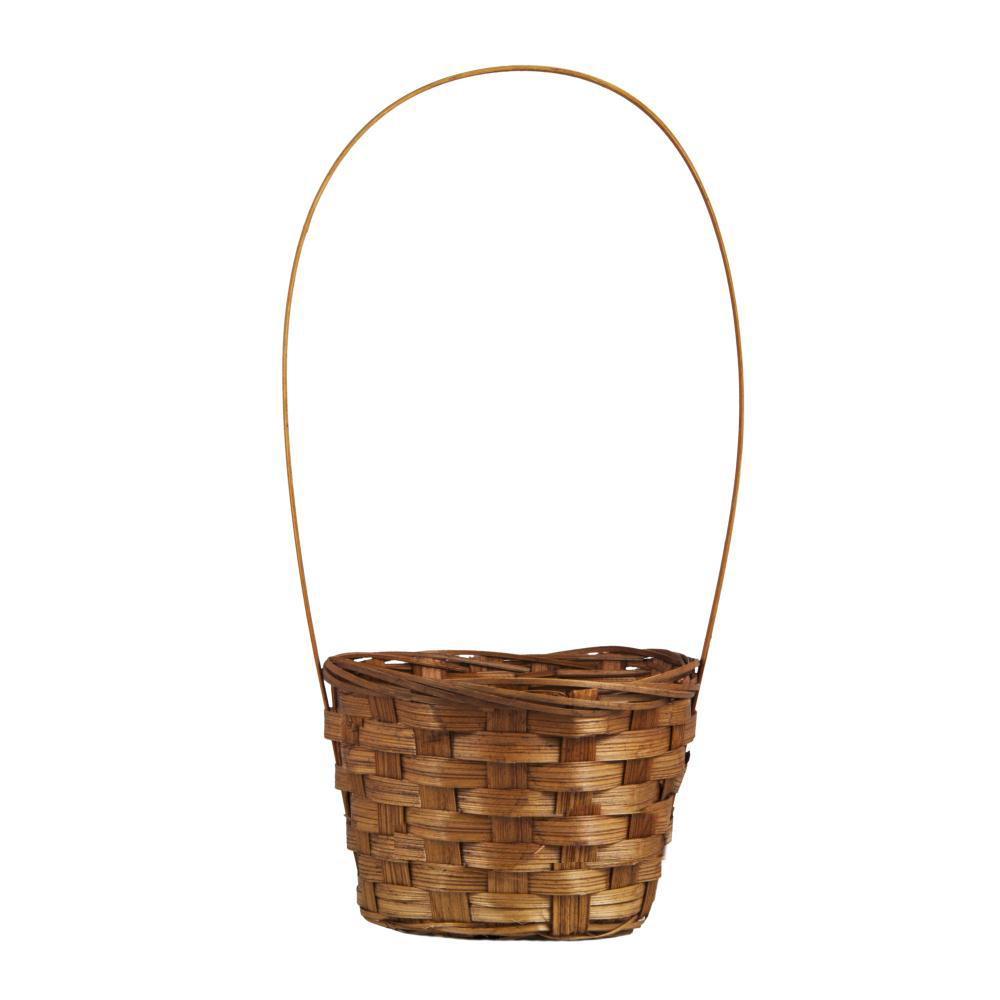 Корзина плетеная (бамбук), D13xH9,5/28 см Коричневый