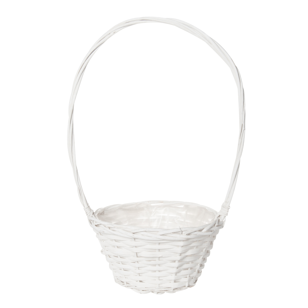 Корзина плетеная (ива), D25xH14/52 см Белый