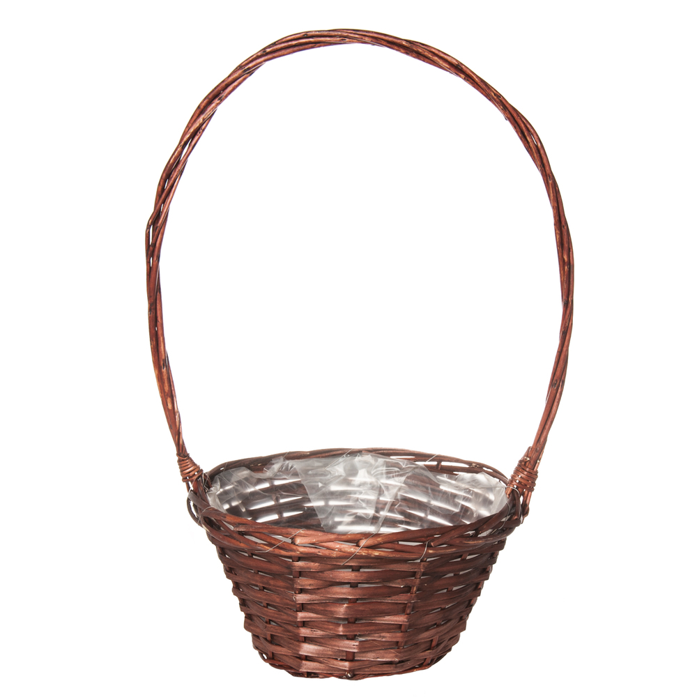 Корзина плетеная (ива), D25xH14/52 см Коричневый