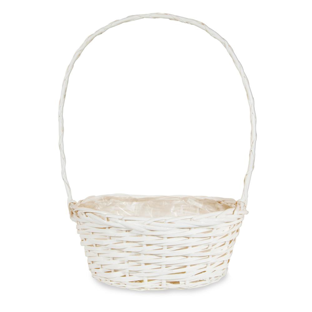 Корзина плетеная (ива), 36x27xH15/54 см Белый