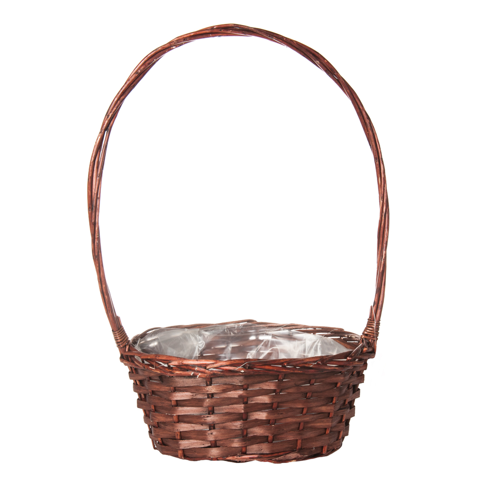 Корзина плетеная (ива), 26x19xH12/46 см Коричневый