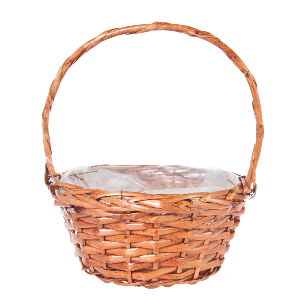 Корзина плетеная (ива), D21xH10/26 см Натуральный