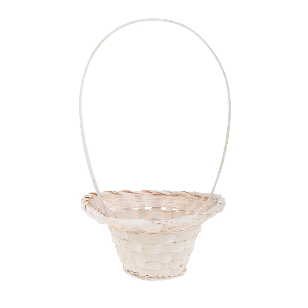 Корзина плетеная (бамбук), D18xH5,5/29 см Белый