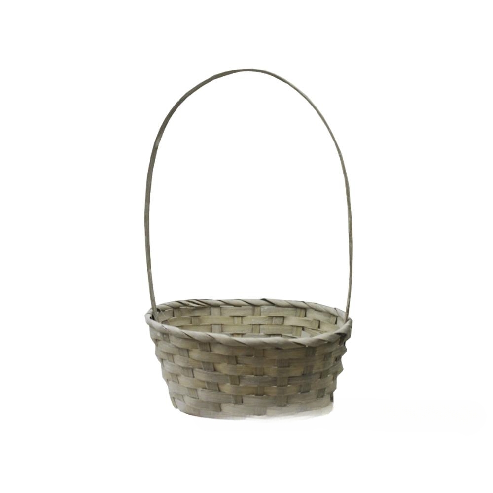 Корзина плетеная (бамбук), 23x18xH10/33 см Серый