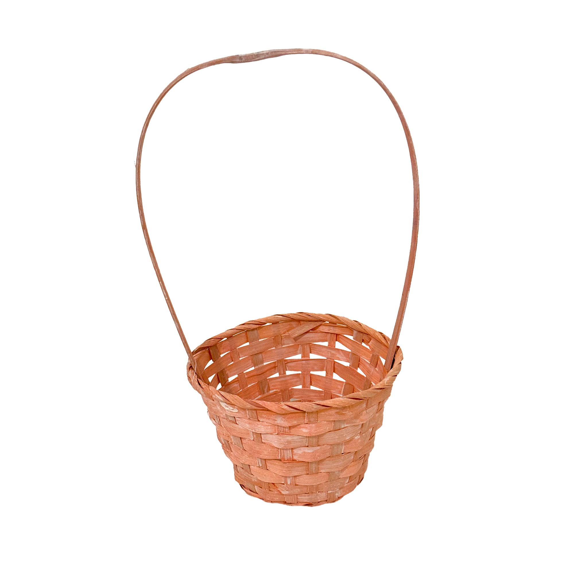 Корзина плетеная (бамбук), D13xH9,5/28 см Светло-оранжевый