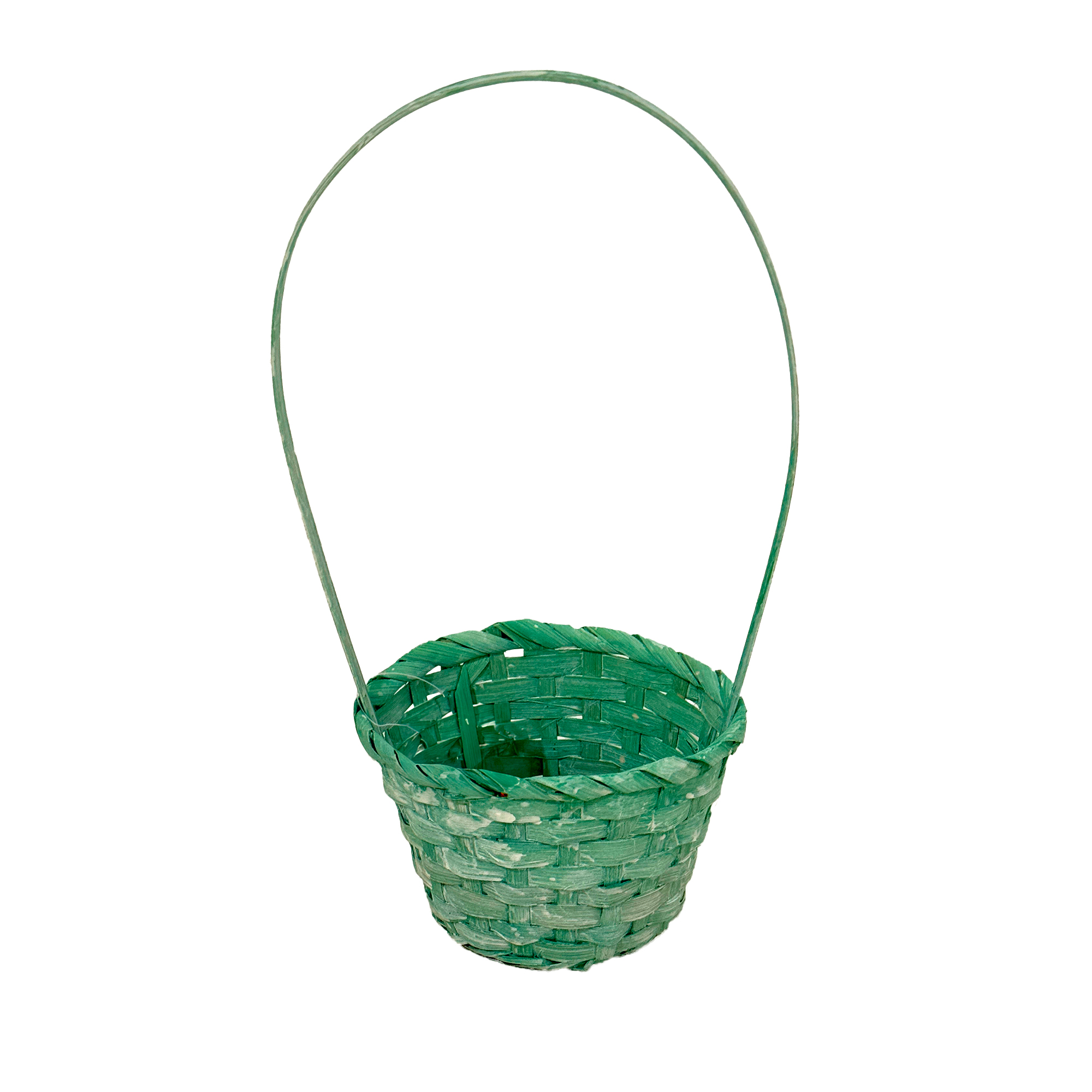 Корзина плетеная (бамбук), D13xH9,5/28 см Светло-зеленый
