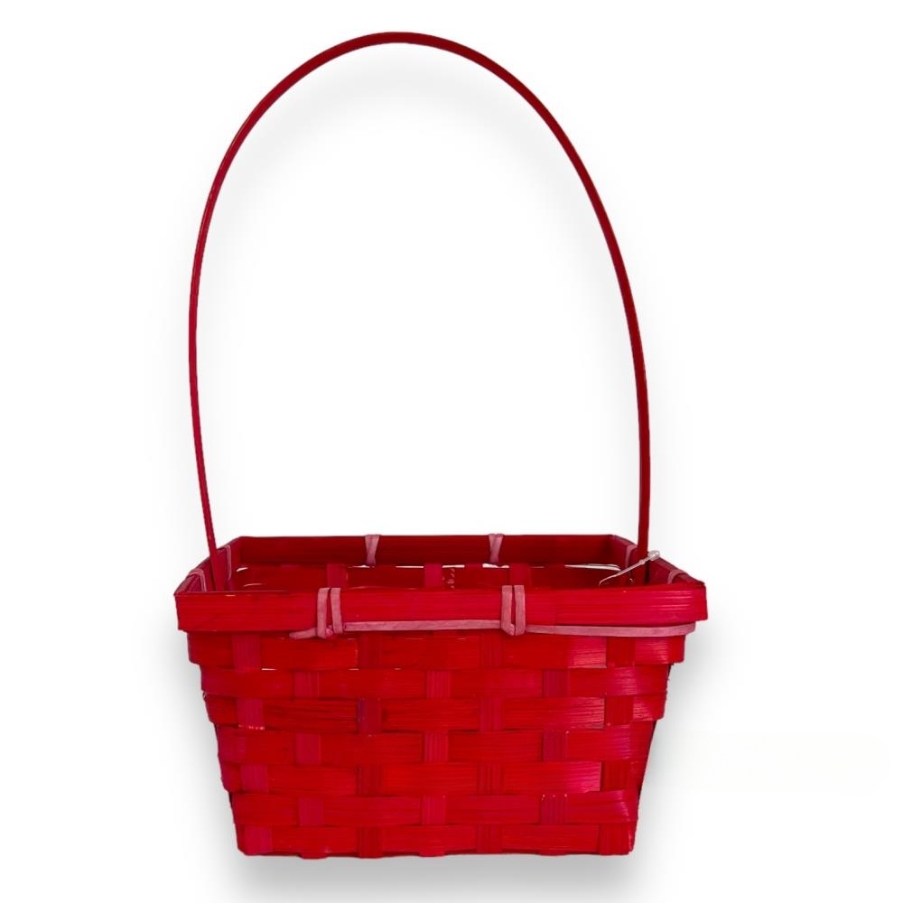 Корзина плетеная (бамбук), 19x14,5xH9/37 см Красный