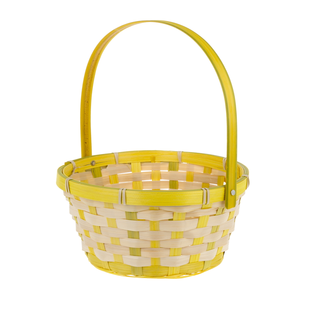 Корзина плетеная "Кант" (бамбук), D21xH10/24 см Желтый