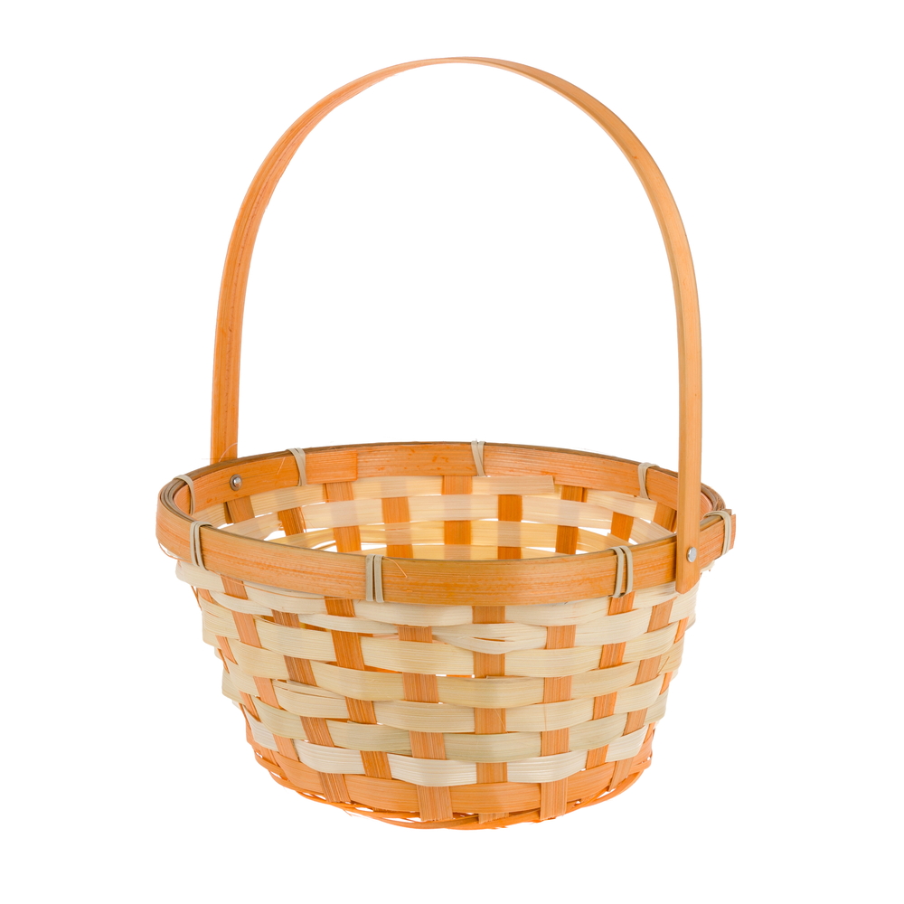 Корзина плетеная "Кант" (бамбук), D21xH10/24 см Оранжевый