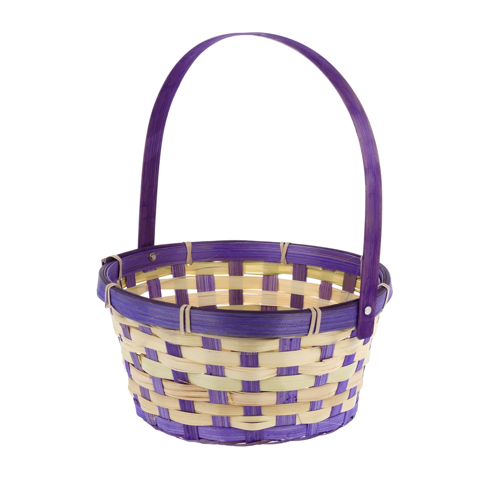 Корзина плетеная "Кант" (бамбук), D21xH10/24 см Фиолетовый