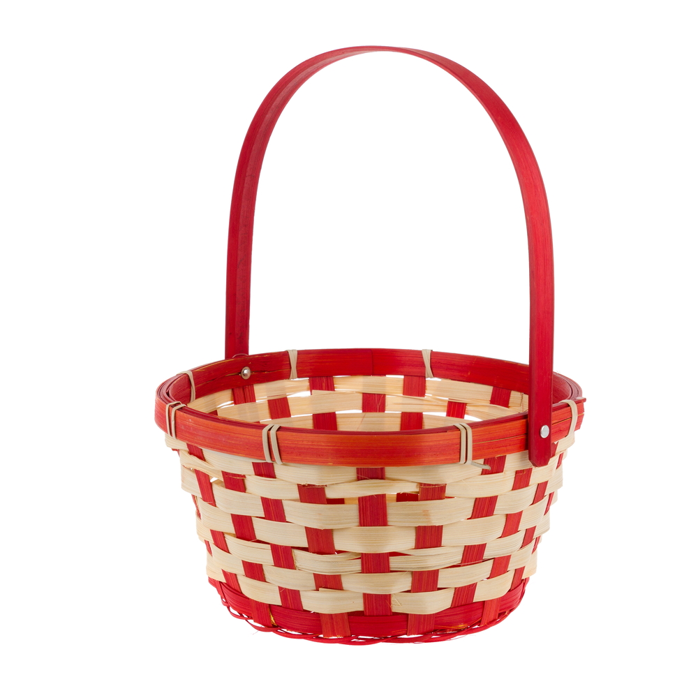Корзина плетеная "Кант" (бамбук), D21xH10/24 см Красный