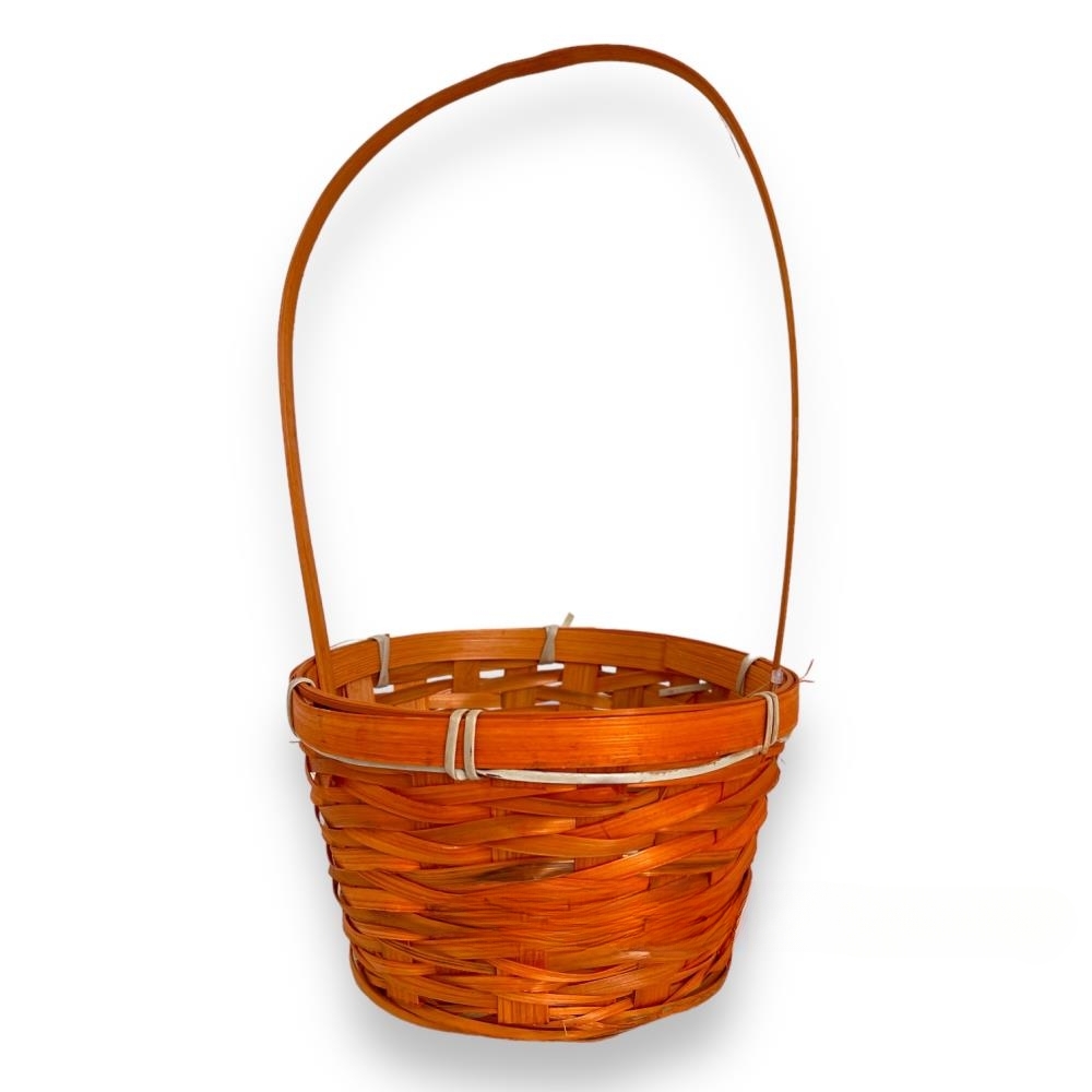 Корзина плетеная (бамбук), D17xH10,5/33 см Оранжевый