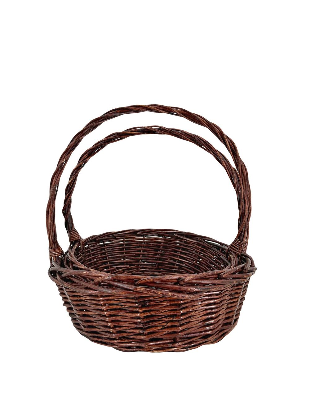 Корзина плетеная (ива), D35xH11,5/35 см, D30xH10/30 см, набор (2 шт) Коричневый