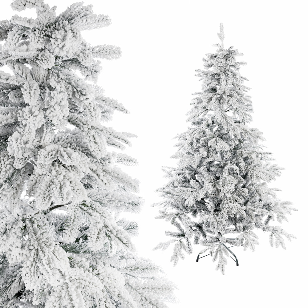 Ель искусственная заснеженная "Альпийская" (ПВХ,ПЭ), D126xH180 см Белый