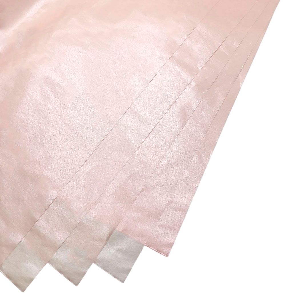Бумага тишью "Металлик", 50x70 см, набор (10 шт) Светло-розовый