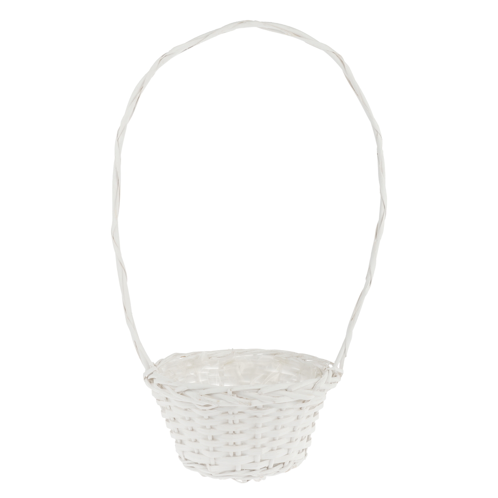 Корзина плетеная (ива), D23xH13/52 см Белый