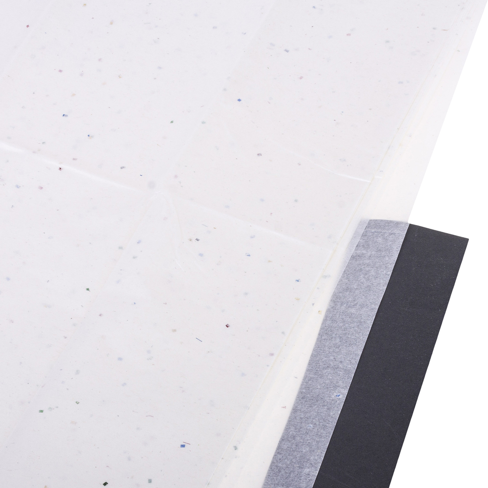 Бумага тишью, 51x66 см, 17 г/м2, набор (10 шт), с блестками Белый