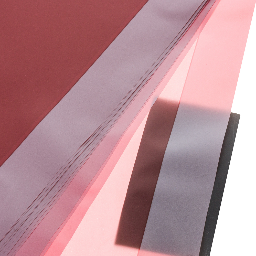 Пленка матовая "Окантовка широкая", 57x57 см, 53 mic, набор (20 шт) Красный