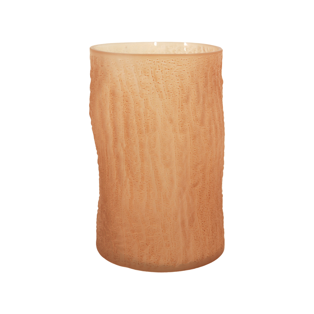 Ваза "Волна Матовая" (стекло), D14xH21 см Розовый