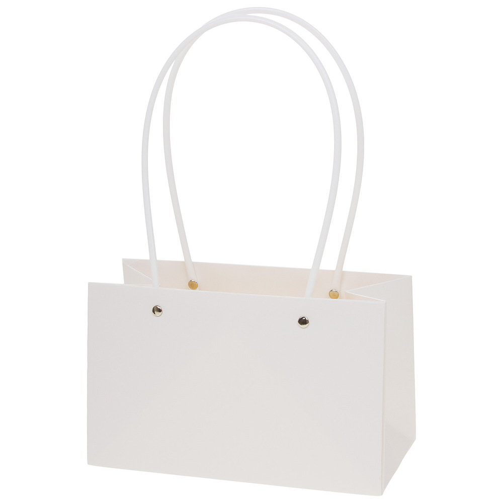 Сумка подарочная (картон), 22x10,5xH13,5 см, набор (10 шт), с ламинацией Белый