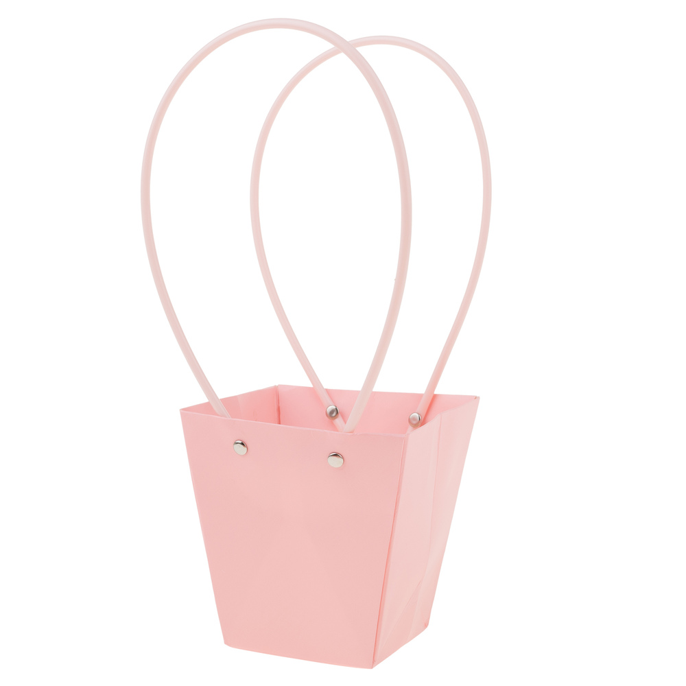 Сумка подарочная (картон), 12x8xH12,5 см, набор (10 шт), с ламинацией Розовый