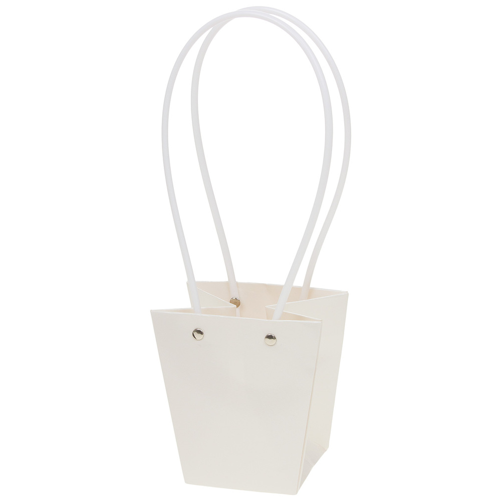 Сумка подарочная (картон), 12x8xH12,5 см, набор (10 шт), с ламинацией Белый