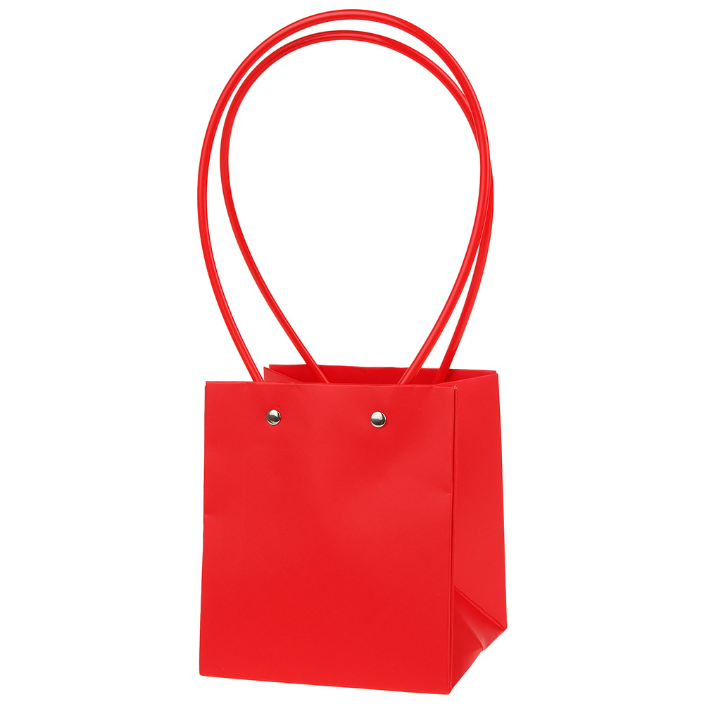 Сумка подарочная (картон), 13x12xH15 см, набор (10 шт), с ламинацией Красный