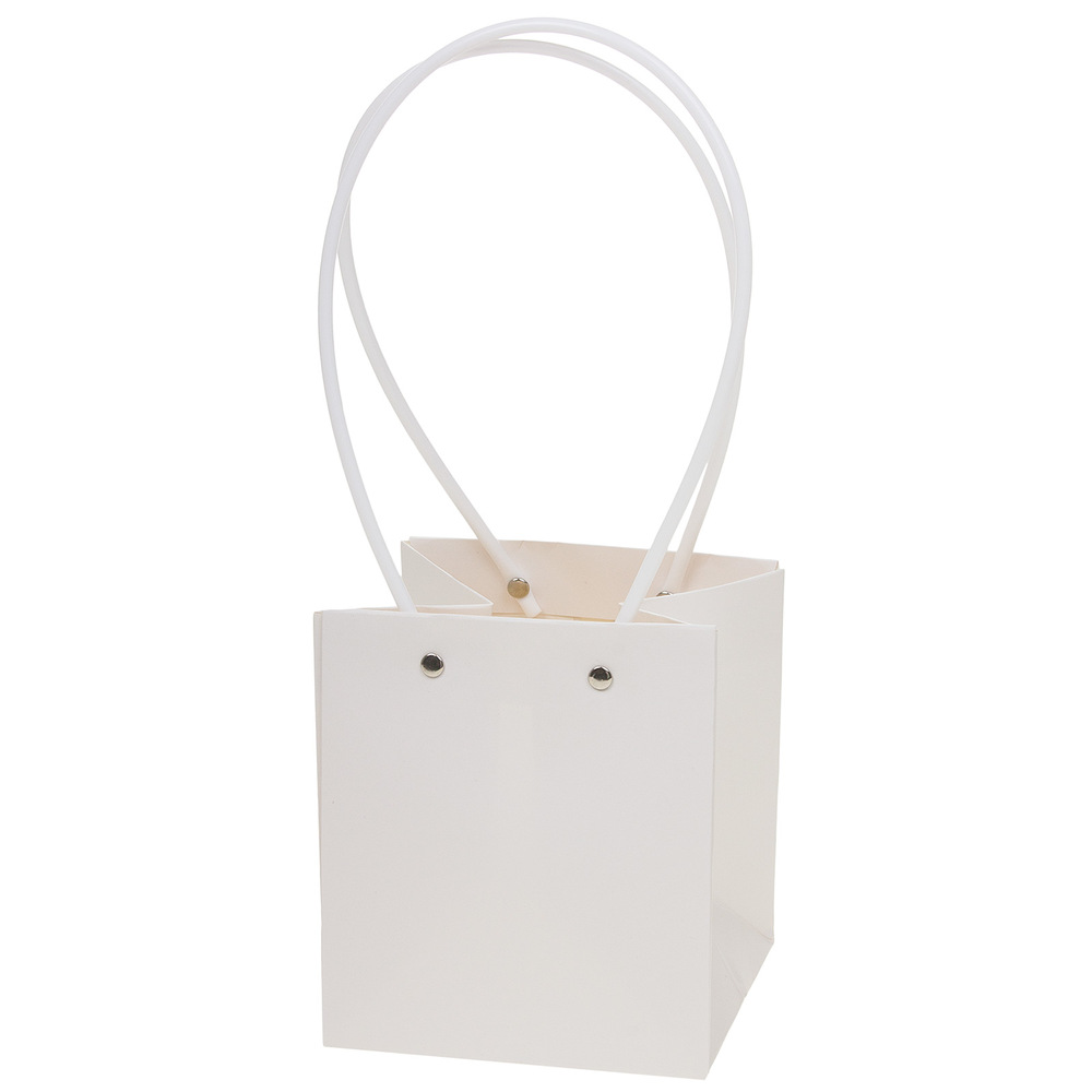 Сумка подарочная (картон), 13x12xH15 см, набор (10 шт), с ламинацией Белый