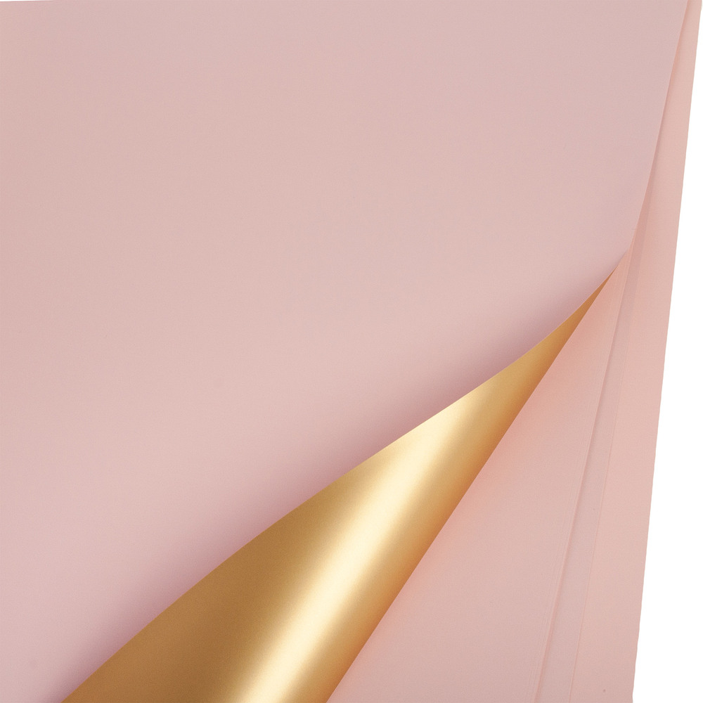 Пленка матовая "Цветное золото", 57x57 см, 63 mic, набор (20 шт), двусторонняя Персиковый