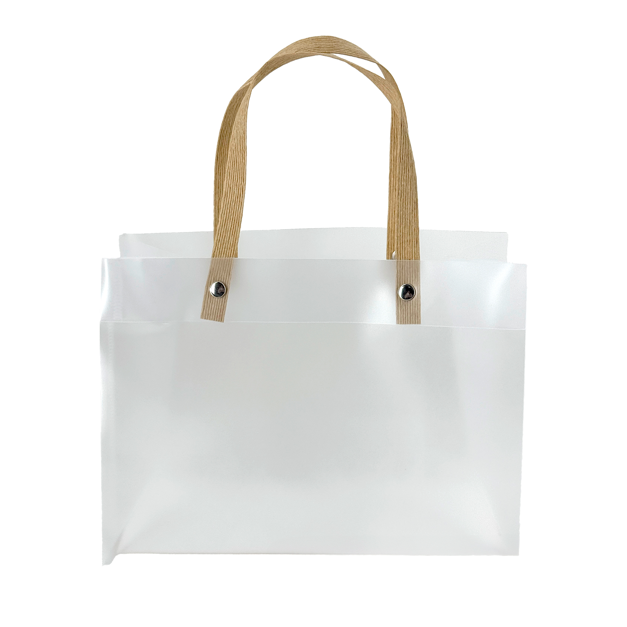 Сумка подарочная (пластик), 20x9xH15 см, набор (10 шт), матовые Прозрачный