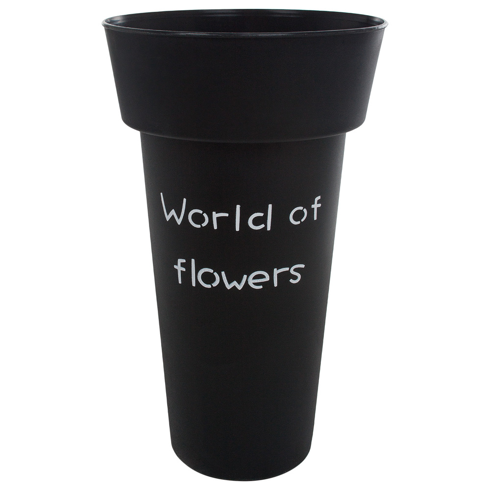 Вазон "World of flowers" (пластик), D25xH43 см Черный