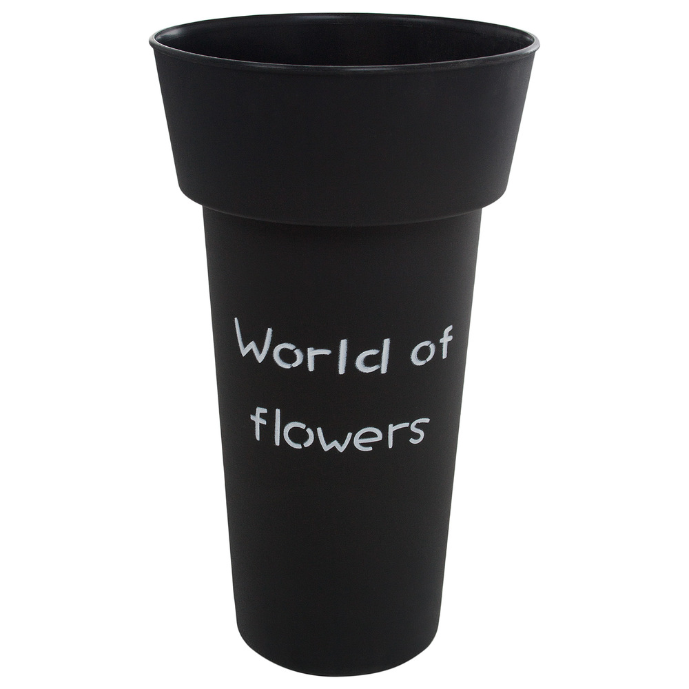 Вазон "World of flowers" (пластик), D20xH35 см Черный