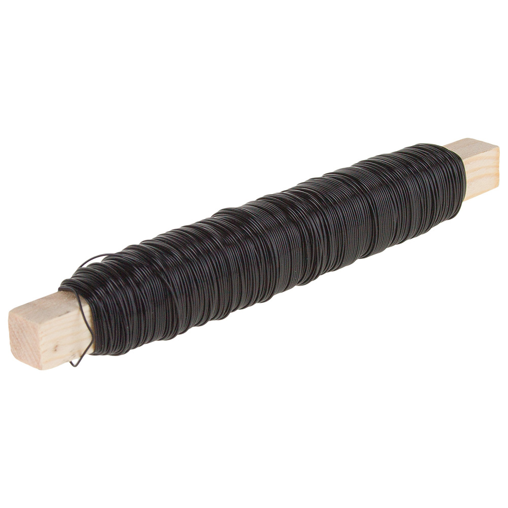 Проволока обмоточная на деревянном стержне, D0,5 ммx65 м, 100 г Черный