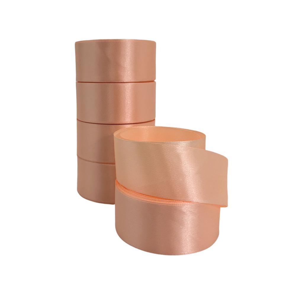 Лента атлас, 40 ммx25 ярд Лососевый