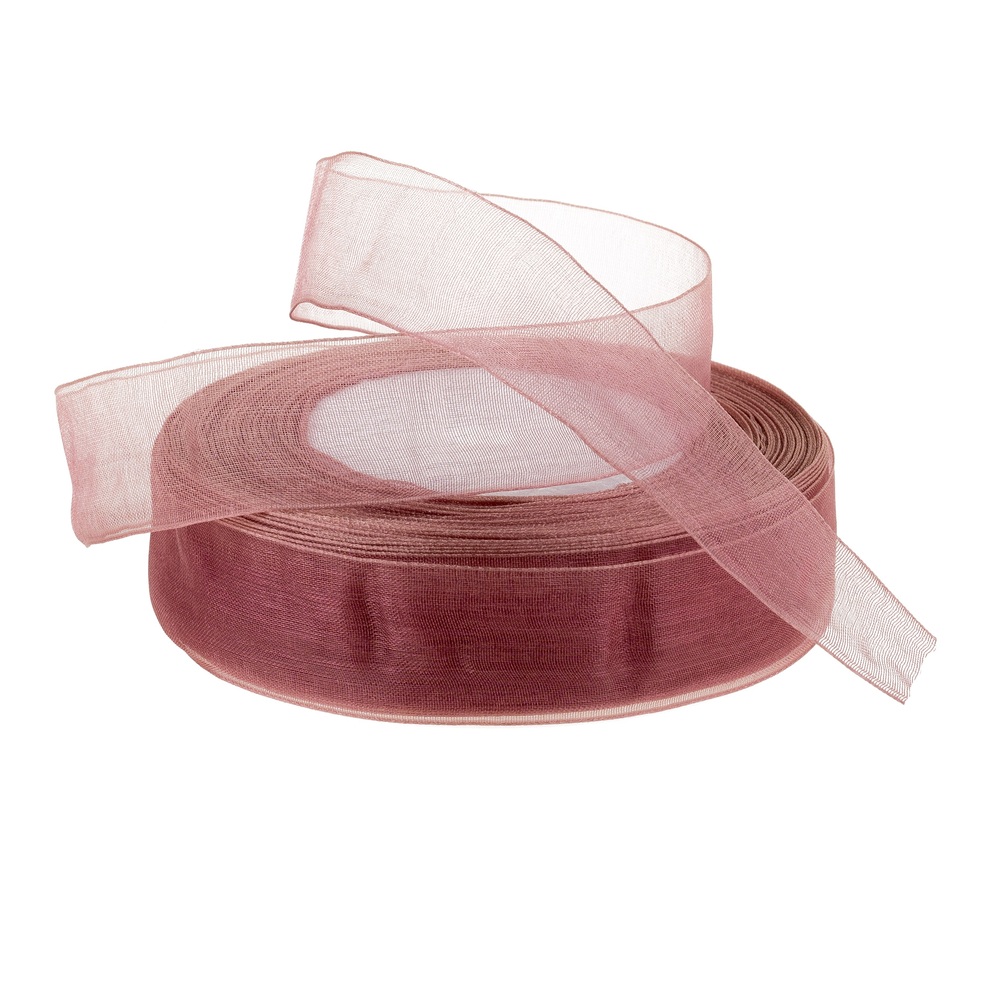 Лента органза, 25 ммx50 ярд Пыльно-розовый