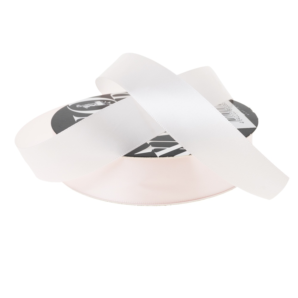 Лента атлас, 25 ммx35 ярд, плотная, на катушке Персиковый